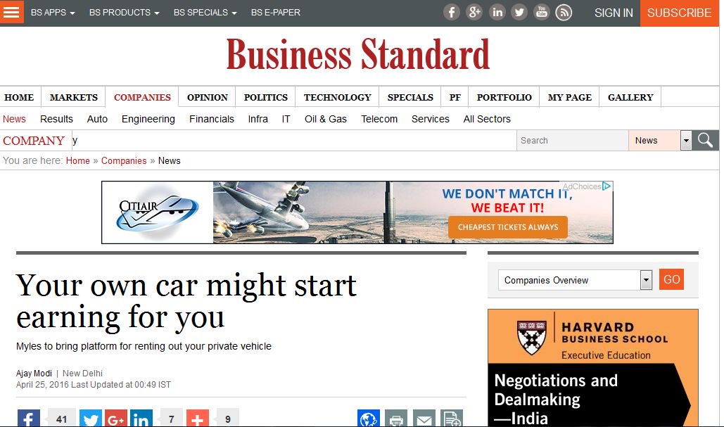 Business-standard-mylescars-myles-self-drive