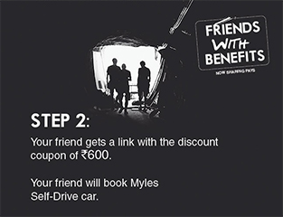 Your friend books a Myles car through the referral link