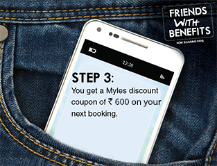 You & your friend get Rs. 500 off on your next booking